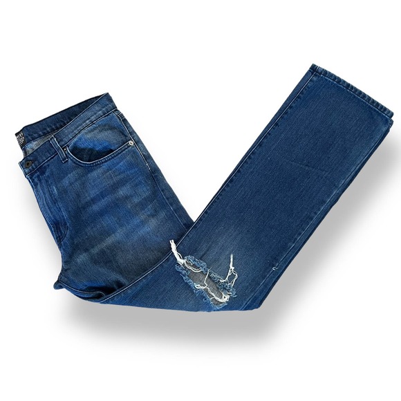 Kennedy Denim Men's Straight Leg Distressed Jeans Blue Size 36x32 - Picture 4 of 9